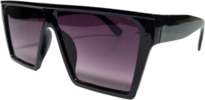 NexQuity Rectangular Sunglasses(For Men & Women, Black)