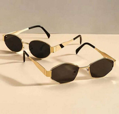 Dannilo Oval, Round Sunglasses(For Women, Black)