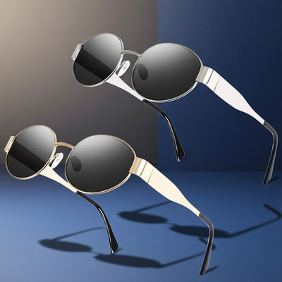 DKERAOD Oval Sunglasses(For Men & Women, Black)