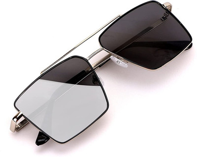 Sunglance Rectangular, Retro Square, Wayfarer Sunglasses(For Men & Women, Black)