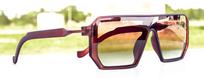 jiebo Retro Square Sunglasses(For Men, Brown)