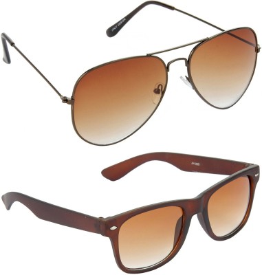 Redleaf Aviator, Wayfarer Sunglasses(For Men, Brown)