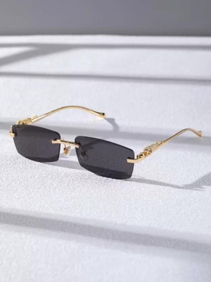 Prism Rectangular Sunglasses(For Men & Women, Black)