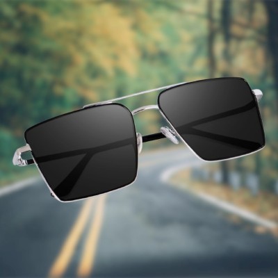 Sunveil Retro Square Sunglasses(For Men, Black)