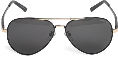 MARC LOUIS Oval Sunglasses(For Men & Women, Black)