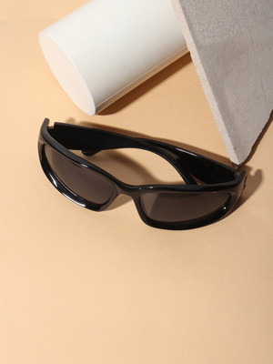 Dressberry Wrap-around Sunglasses(For Men & Women, Black)