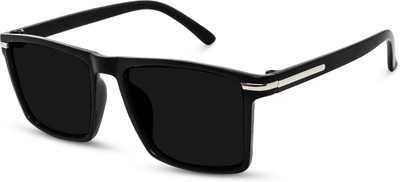 I REBEL Wayfarer, Rectangular Sunglasses(For Men & Women, Black)