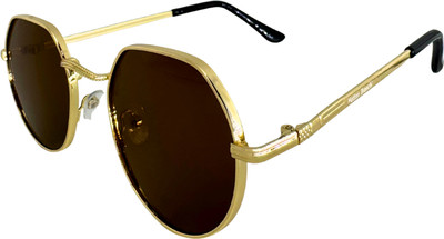 Matteo Bianchi Round Sunglasses(For Men & Women, Brown)