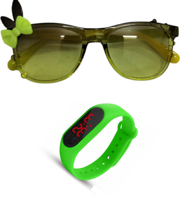 DEPARTED Rectangular Sunglasses(For Boys & Girls, Green)