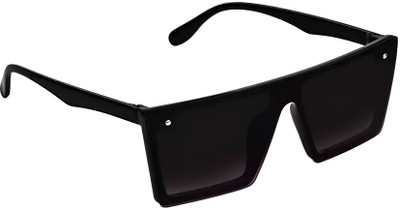 KiwiCaves Rectangular Sunglasses(For Men & Women, Black)