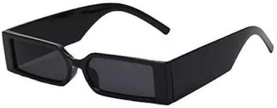 Netwiz Rectangular Sunglasses(For Men & Women, Black)