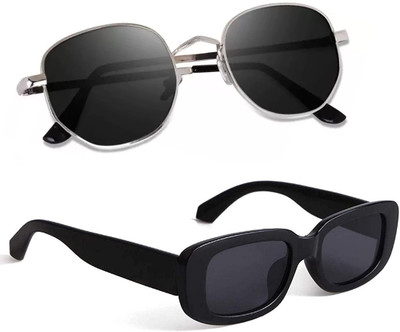 ELLIGATOR Aviator Sunglasses(For Men & Women, Black)