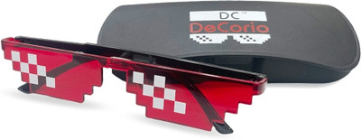 DC DECORIO Retro Square Sunglasses(For Men & Women, Red)