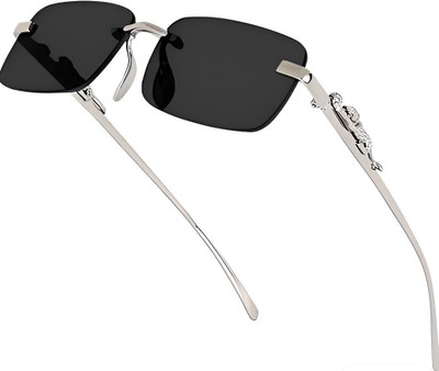 Accentz Rectangular Sunglasses(For Boys & Girls, Black)