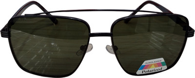Kayvision Retro Square Sunglasses(For Men & Women, Green)