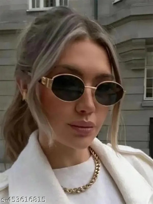 peter india Oval Sunglasses(For Boys & Girls, Black)