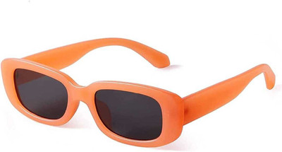 Eymen I Retro Square, Rectangular Sunglasses(For Boys & Girls, Black)