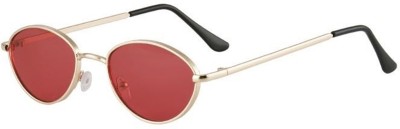 Augen Oval Sunglasses(For Men & Women, Red)