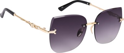 AISLIN Cat-eye, Retro Square Sunglasses(For Women, Black)