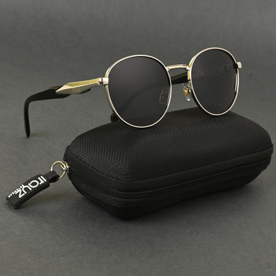 Irayz Round Sunglasses(For Men, Black)