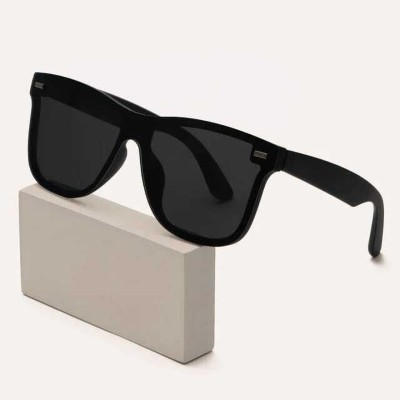 SUNSTOP Retro Square Sunglasses(For Men & Women, Black)