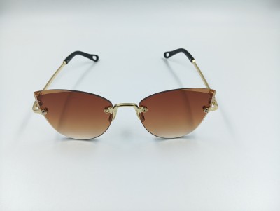 KM CREATION Cat-eye Sunglasses(For Girls, Brown)