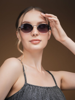 IDOR Oval Sunglasses(For Men & Women, Brown)