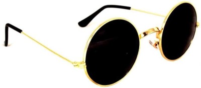 SRPM Round Sunglasses(For Men & Women, Black)