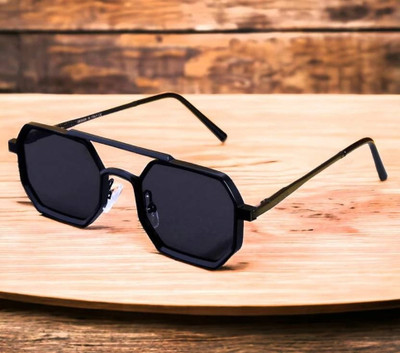 blutech Wayfarer, Retro Square, Aviator, Round, Sports, Shield Sunglasses(For Men & Women, Black)