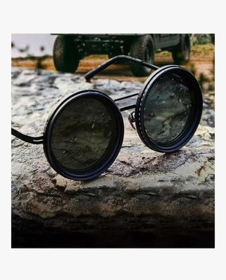 OSSUM Round Sunglasses(For Men & Women, Black)