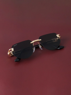 Ted Smith Rectangular Sunglasses(For Men & Women, Black)