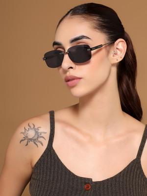 VOYAGE Rectangular Sunglasses(For Men & Women, Black)
