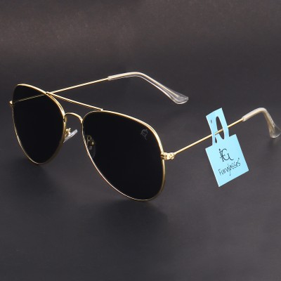 funglasses Aviator Sunglasses(For Men & Women, Black)