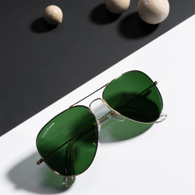 LOUIS KOUROS Aviator Sunglasses(For Men & Women, Green)