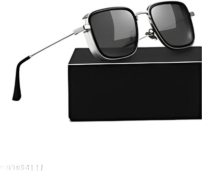 Glasso Retro Square, Aviator, Wayfarer Sunglasses(For Men & Women, Black)