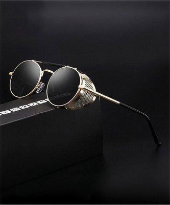 VALWICK Oval Sunglasses(For Men & Women, Black)