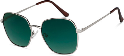 VINCENT CHASE by Lenskart Rectangular Sunglasses(For Men & Women, Green)