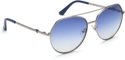 GUESS Aviator Sunglasses(For Women, Blue)