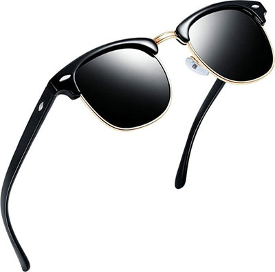 I REBEL Clubmaster Sunglasses(For Men & Women, Black)