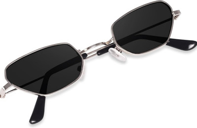 ALFATOORE Rectangular Sunglasses(For Men, Black)