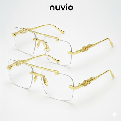 NUVIO Spectacle , Rectangular Sunglasses(For Men & Women, Clear)
