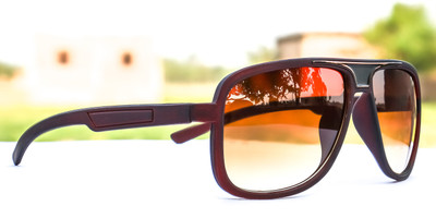 jiebo Retro Square Sunglasses(For Men & Women, Brown)