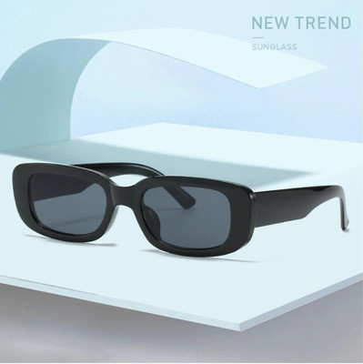 the creator Cat-eye, Shield, Retro Square, Rectangular Sunglasses(For Men & Women, Black)