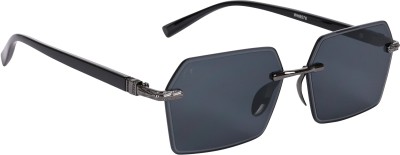 AISLIN Rectangular Sunglasses(For Men & Women, Black)