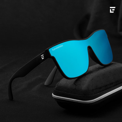Eyewearlabs Rectangular, Over-sized Sunglasses(For Men & Women, Blue)