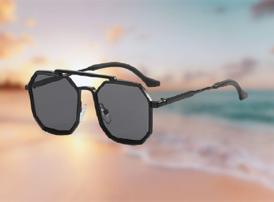 SpadeAces Retro Square Sunglasses(For Men & Women, Black)