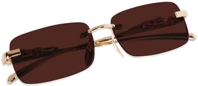 Rich Club Rectangular Sunglasses(For Men, Brown)