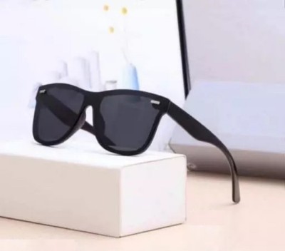 sunwear Wayfarer Sunglasses(For Men & Women, Black, Black)