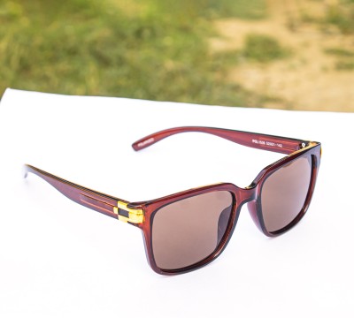 jiebo Rectangular Sunglasses(For Men, Brown)