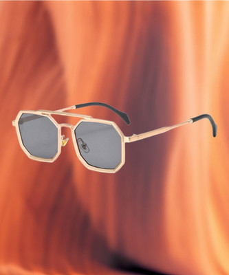 SpadeAces Retro Square Sunglasses(For Men & Women, Black)